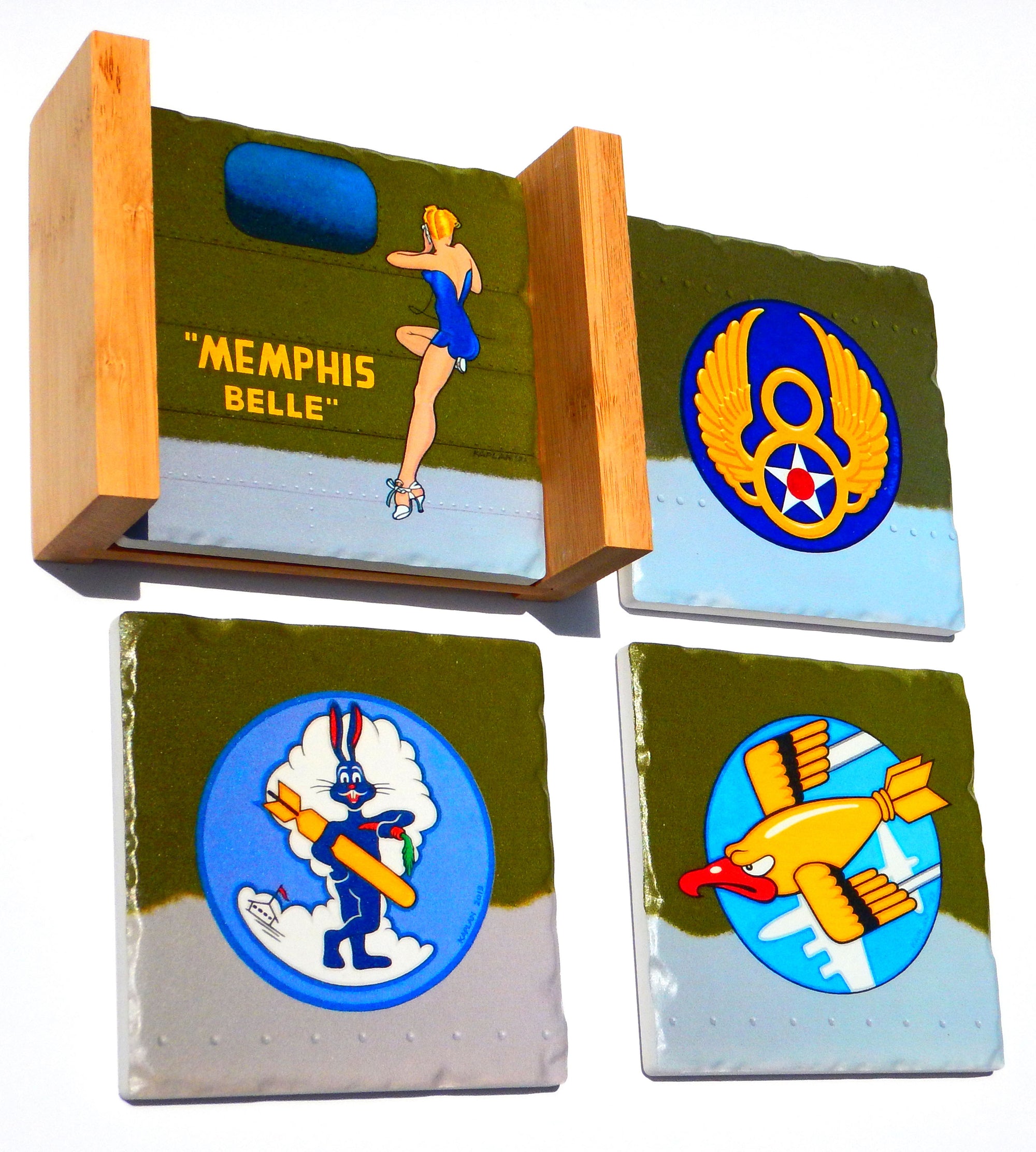 Emblems of the 91st Bomb Group Coaster Set